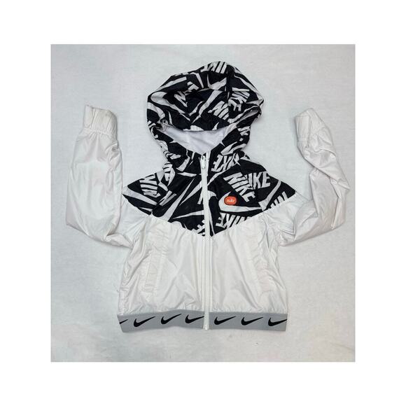 Girls 2007 Cropped Nike Windbreaker Jacket Zip-Up Hoodie Size Medium - Picture 1 of 11